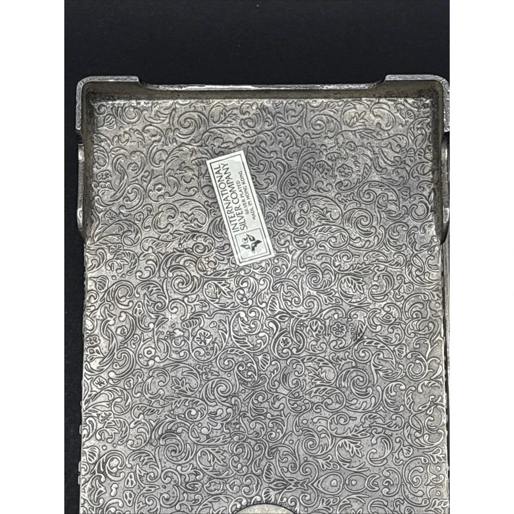 Vintage International Silver Co. Jewelry Box - Silver Plated, Floral Repousse